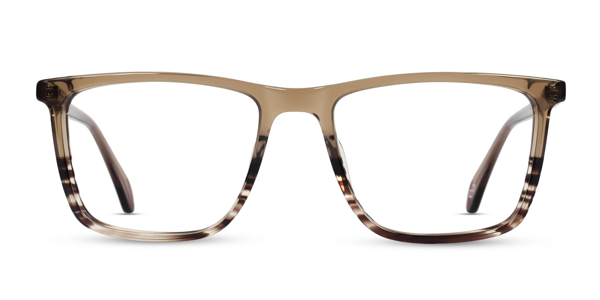 Clear Brown Square Eyeglasses for Men & Women-1